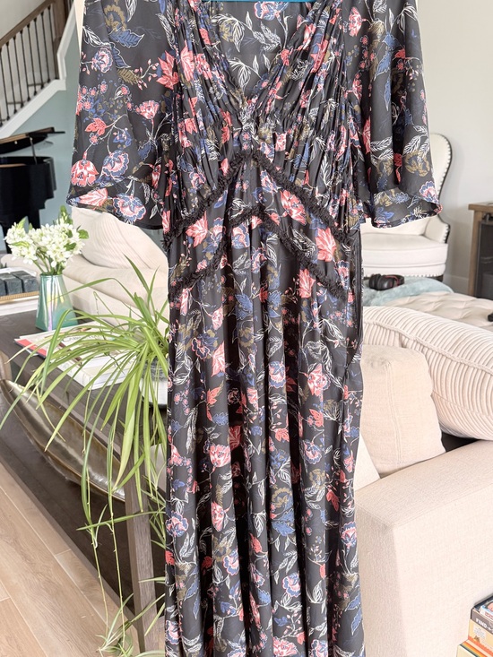 Chelsea28 Dresses & Skirts - Chelsea28 Black Floral Dress with Blue and Pink Blooms